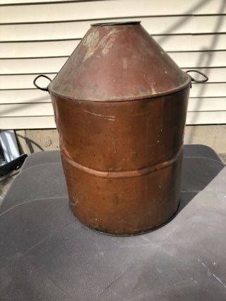 Vintage Copper Moonshine Still Pot with Handles 3
