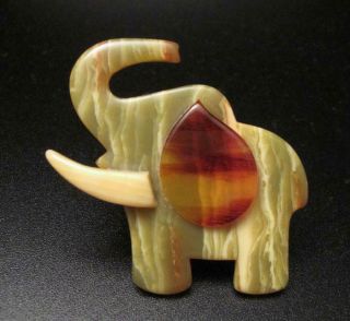 Vintage Lea Stein Paris Elephant Brooch Pin French Lucite Celluloid France