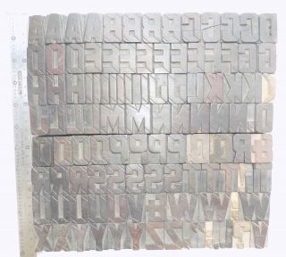 112 piece Vintage Letterpress wood wooden type printing blocks 33 m.  m.  bc - 1834 3
