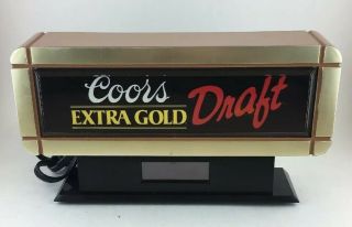 Vtg Coors Extra Gold Cash Register Sign Light Up Digital Clock Beer Advertising