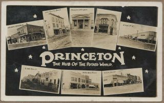 1908 Princeton Minnesota Multi View Rppc; Main Street,  Opera House,  Bank,  Ioof