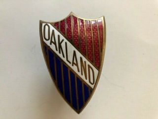 Vintage Emblem Oakland Radiator Car Badge Enamel Automobile Shield Tag