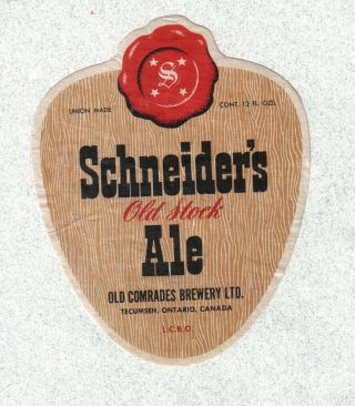 Beer Label - Canada - Schneider 
