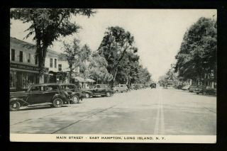 York Ny Postcard Long Island East Hampton,  Main Street View Vintage
