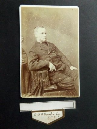 Vintage Irish Victorian Cdv - Studio Posed Seated Male - Named C 1870 - 80