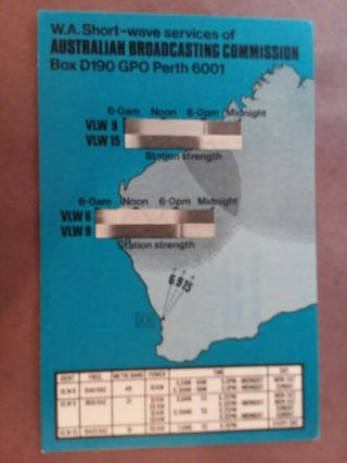 Sw Broadcast Station - A.  B.  C.  - Perth,  Australia - 1975 - Qsl