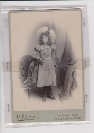 Large Cdv/cabinet Young Girl Fashions Of The Day C1880/90s D Klose Hornsey