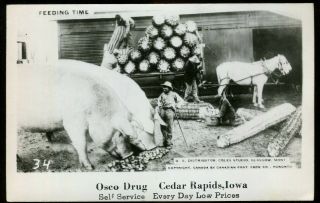 Rppc Real Photo Postcard Giant Exaggeration Osco Drug Cedar Rapids Iowa Ia 3