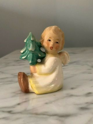 Vintage 1950s Goebel Angel With Tree Figurine Candle Holder