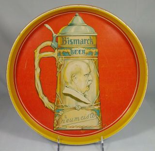Old Bismarck Beer Tin Serving Tray Neumeister Bismarck Brewing Co.  Baltimore Md