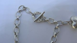 Vintage Solid Silver Links Of London T Bar With Charm Bracelet