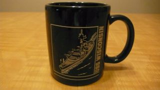 Uss Wisconsin Battleship Black Coffee Mug