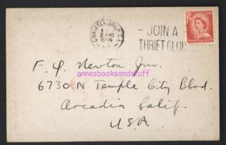 QSL CARD ham radio card ZL3OP 1956 Christchurch Zealand mailed w stamp 2