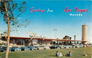 1950s The Hotel Flamingo,  Greetings From Las Vegas,  Nevada Postcard