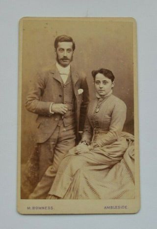 Victorian Cdv Photo Unknown Couple
