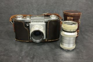 Vintage Praktiflex Fx Camera With Carl Zeiss Tessar Lens 50mm F3.  5