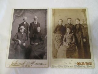 2 Antique Cabinet Photos Groups Of The Gossett Family Ohio