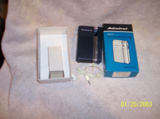 Admiral Am Solid State Portable Radio Model Pr 79 W/box Battery & Earphone