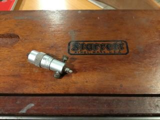 Vintage Starrett 124 Inside Micrometer & 10 Rods Machinisit Tool Wood Box 2