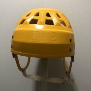 JOFA hockey helmet 23551 Gretzky style yellow classic vintage SMALL CRACK 3