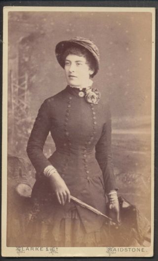 Cdv3101 Victorian Carte De Visite: Lady In Bonnet,  Clarke & Co,  Maidstone