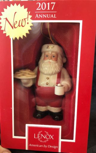 Lenox 2017 Annual Santa Figurine Christmas Ornament Cookies For Santa