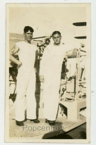 1932 China Photograph Chefoo Uss Blackhawk Tubbs Us Navy Sailor Arm Tattoo Photo