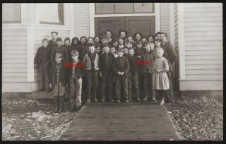 Real Photo Postcard,  Teacher Lulu Searcy School Class,  Condon,  Oregon,  Gilliam,  1910