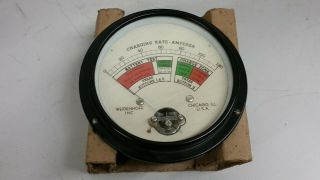Huge Electric Meter F/ Old Vintage Ham Radio Tube Battery Charger Power Supply