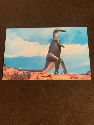 Vintage Postcard Dinosaur Park Trachodon Rapid City South Dakota Sculpture Photo