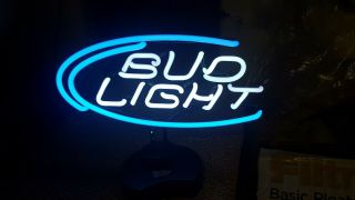Neon Sign Bud Light.  Budweiser Beer Light.