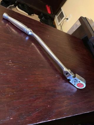 Vintage 1985 Snap - On F732 3/8 " Drive Bent Flex - Head Ratchet Made In Usa