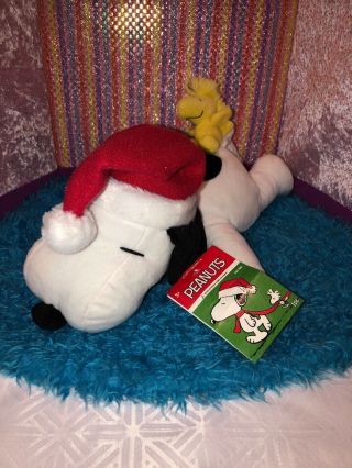 Nwt - 15” Peanuts Snoring Snoopy Christmas Animated & Musical Plush
