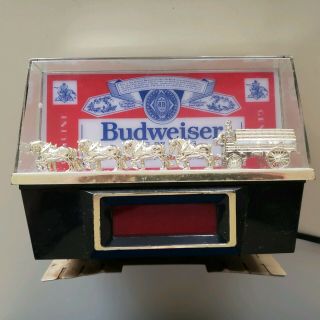 Vintage 1986 Budweiser Clydesdale Horses Beer Tavern Bar Top Digital Clock