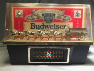 Vintage Budweiser World Champion Clydesdale Team Lighted Bar Tavern Light