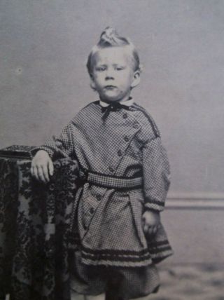 Civil War Era Cdv Adorable Little Boy Top Curl Cdv Album Or Book Outfit