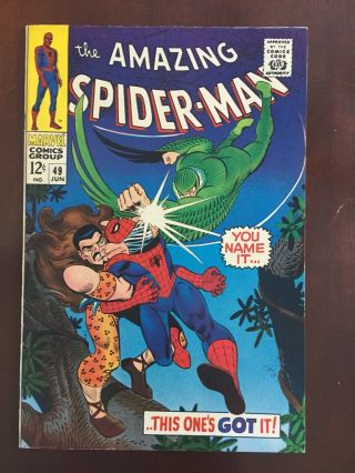 Spider - Man 49 (jun 1967,  Marvel) : 7.  0 Fn/vf Vulture Kraven