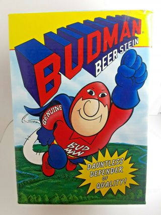 Vintage 1989 Bud Man,  Collectors Edition,  Beer Stein,  Lidded Budweiser