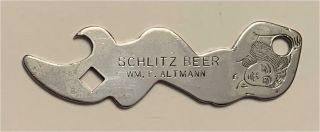 1910s Schlitz Beer William Altmann Syracuse Ny Lady Shaped Bottle Opener A - 4 - 59