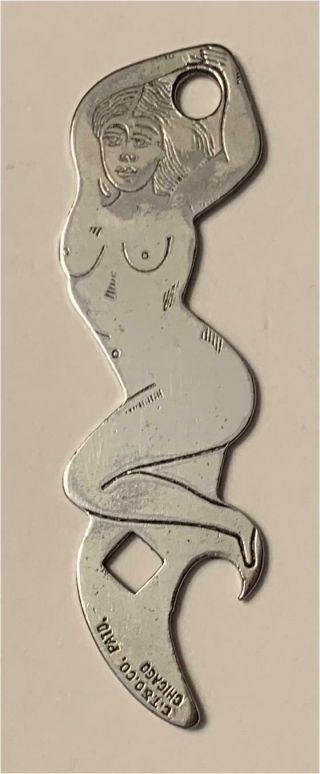 1910s Schlitz Beer William Altmann Syracuse NY Lady Shaped Bottle Opener A - 4 - 59 2