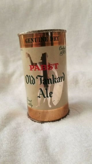 Pabst Old Tankard Ale Keglined Flat Top Gold Steel Beer Can Milwaukee
