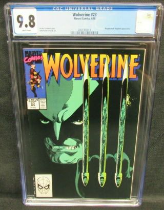 Wolverine 23 (1990) John Byrne Cover Roughouse/magneto Cgc 9.  8 White Pages A943