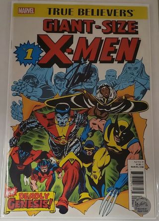 Marvel Giant Size X - Men 1 Signed By Stan Lee W/coa True Believers Wolverine 181