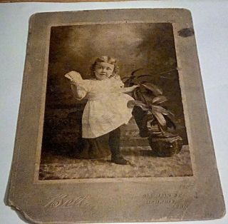 Antique Cabinet Card - Little Girl With A Fan