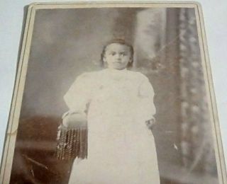 Antique Cabinet Card - Little Girl Standing On A Chair 2