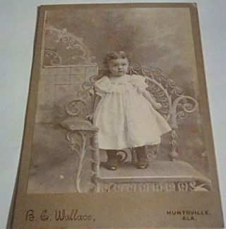 Antique Cabinet Card - Little Girl Standing On Chair