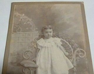 Antique Cabinet Card - Little Girl Standing On Chair 3