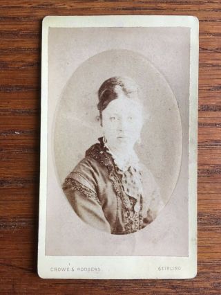 Antique Carte De Viste Photograph Victorian Bohemian Lady Portrait