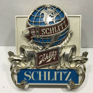 Vintage Schlitz Lighted Beer Sign - 3d Globe -
