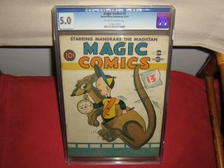 Magic Comics 3 10/39 Cgc 5.  0 Off - White To White Pages Mandrake The Magician
